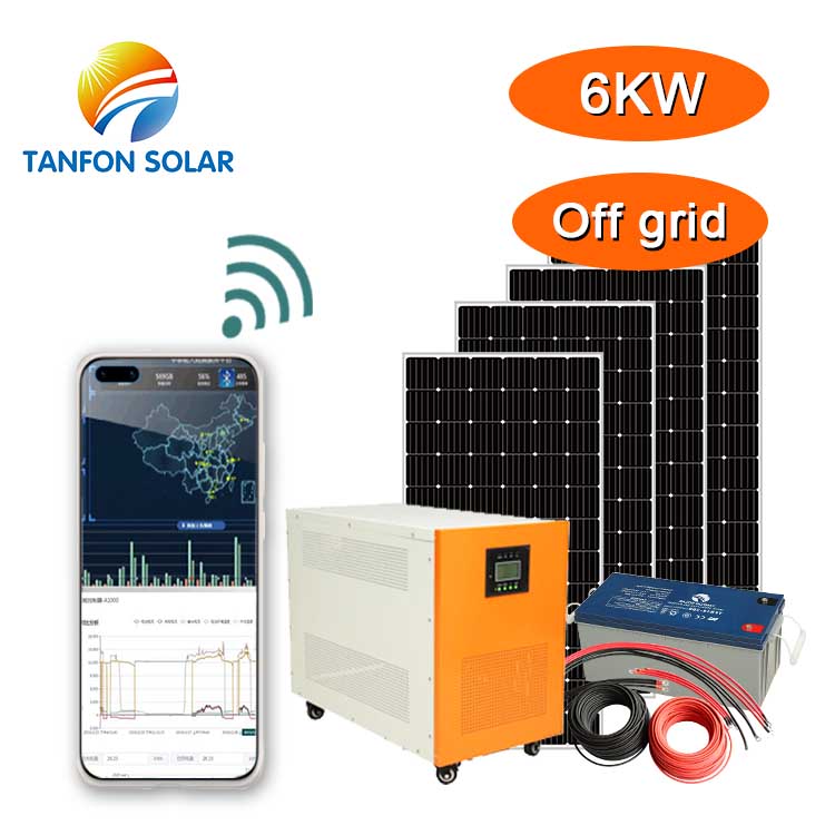Système de production d'électricité à panneau solaire domestique 6KW 6kva