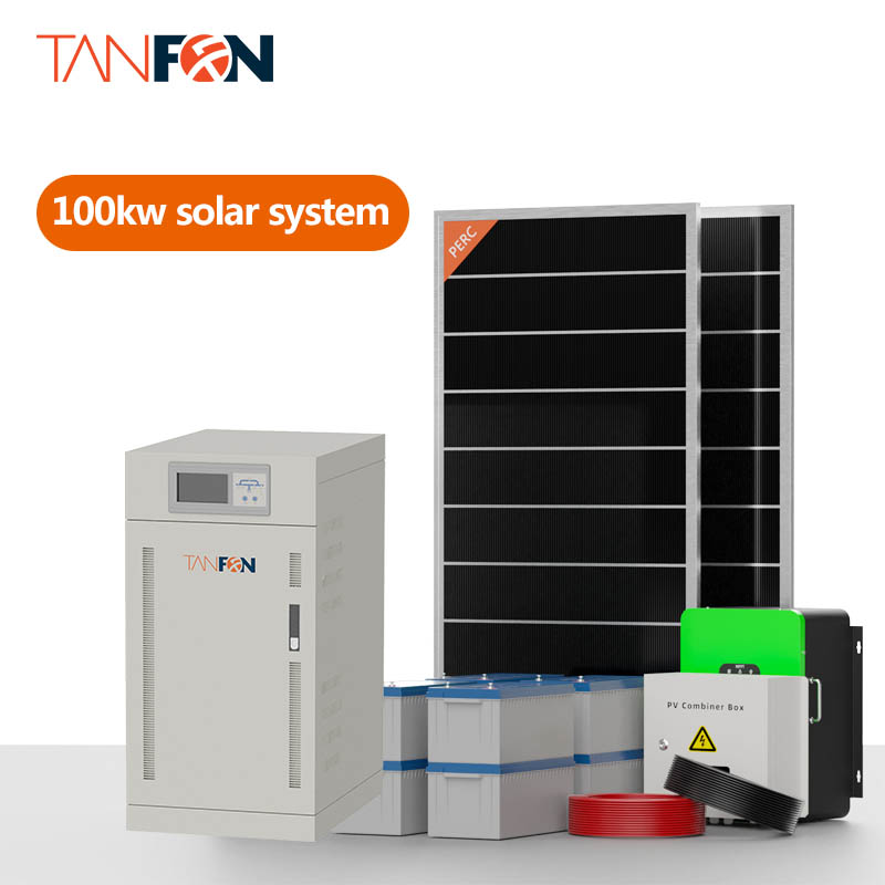 100KW 100KVA hors réseau système d'alimentation solaire avec batterie